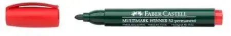 Marcador Faber Castell 23 Winner Permanente Punta redonda Rojo