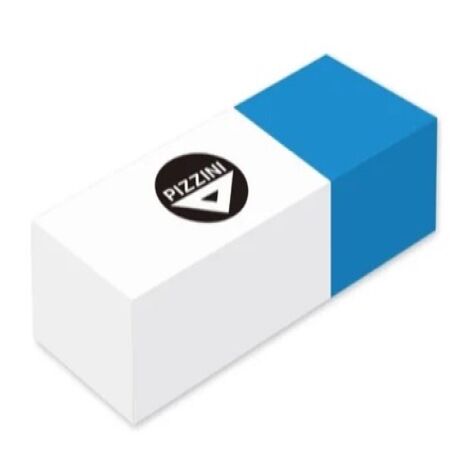 Goma de borrar Pizzini Lápiz tínta 40mm Celeste Blanco -2