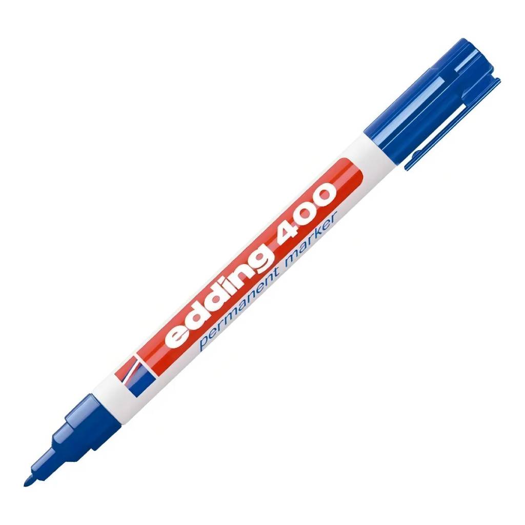 Marcador Edding 400 Permanente Punta fina 1mm Azul Recargable -4